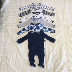 (6) 0-3 m Cloud Island Sleepers/one piece/footies